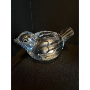 Vintage Indiana Glass Bird Candlestick Holder Blue Glass Made In USA